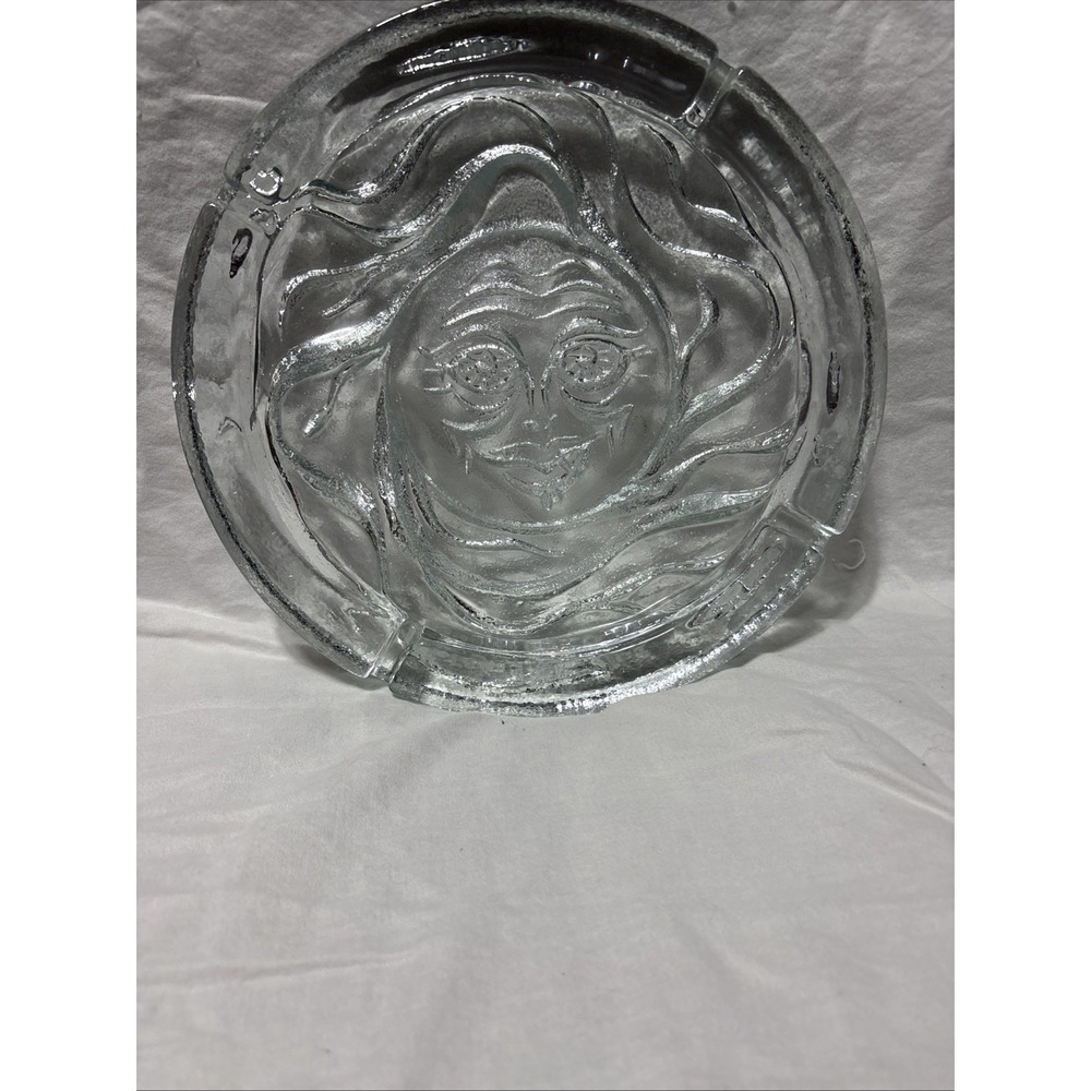 Mid Century Modern Blenko Clear Glass Ashtray Vintage 1973